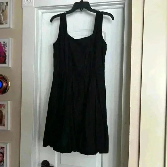 Cynthia Rowley, black linen mini bubble dress - Picture 3 of 4